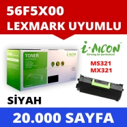 I-AICON C-LEX-56F5X00 LEXMARK 56F5X00 20000 Sayfa BLACK MUADIL Lazer Yazıcıla...