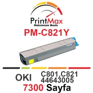 PRINTMAX PM-C821Y PM-C821Y 7300 Sayfa YELLOW MUADIL Lazer Yazıcılar / Faks Ma...
